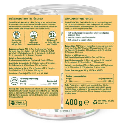 AniForte "PureNature - Fine Turkey"  – Pute mit Süßkartoffel 400 g