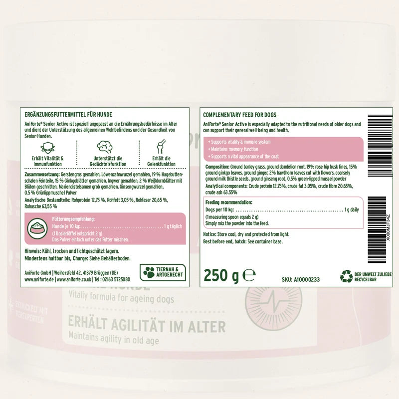 AniForte "Senior Active" Ergänzungspulver 250 g