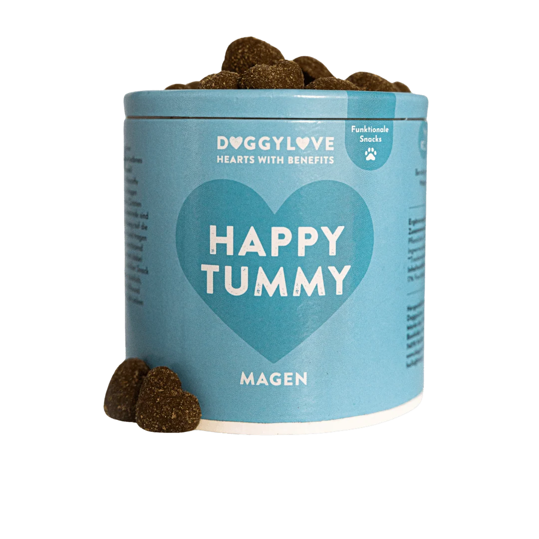 DOGGYLOVE Funktionale pflanzliche Hundesnacks - "Happy Tummy" 330 g