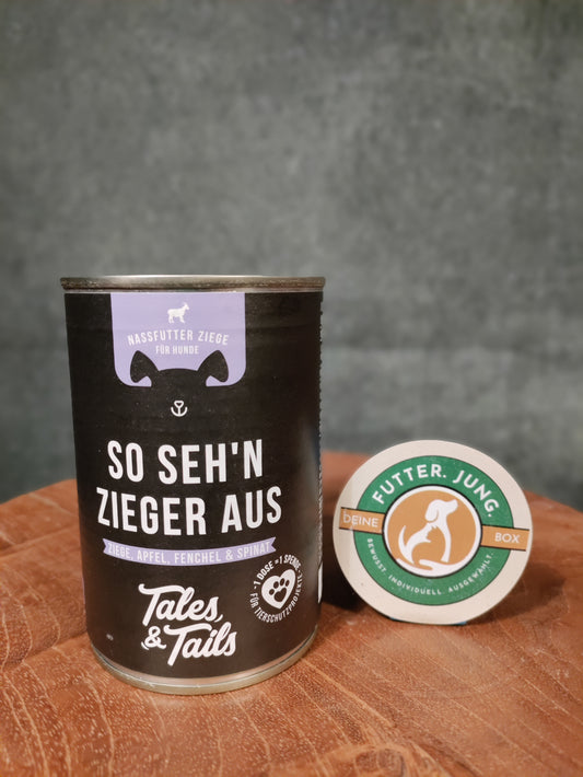 Tales&Tails Nassfutter Ziege - mit Apfel, Fenchel und Spinat 400 g