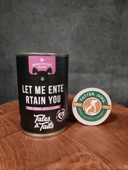 Tales&Tails Nassfutter Ente - mit Kürbis, Apfel und Leinöl 400 oder 800 g