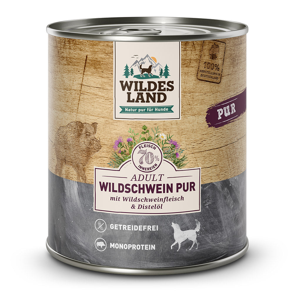 Wildes Land PUR Wildschwein mit Distelöl 800 g