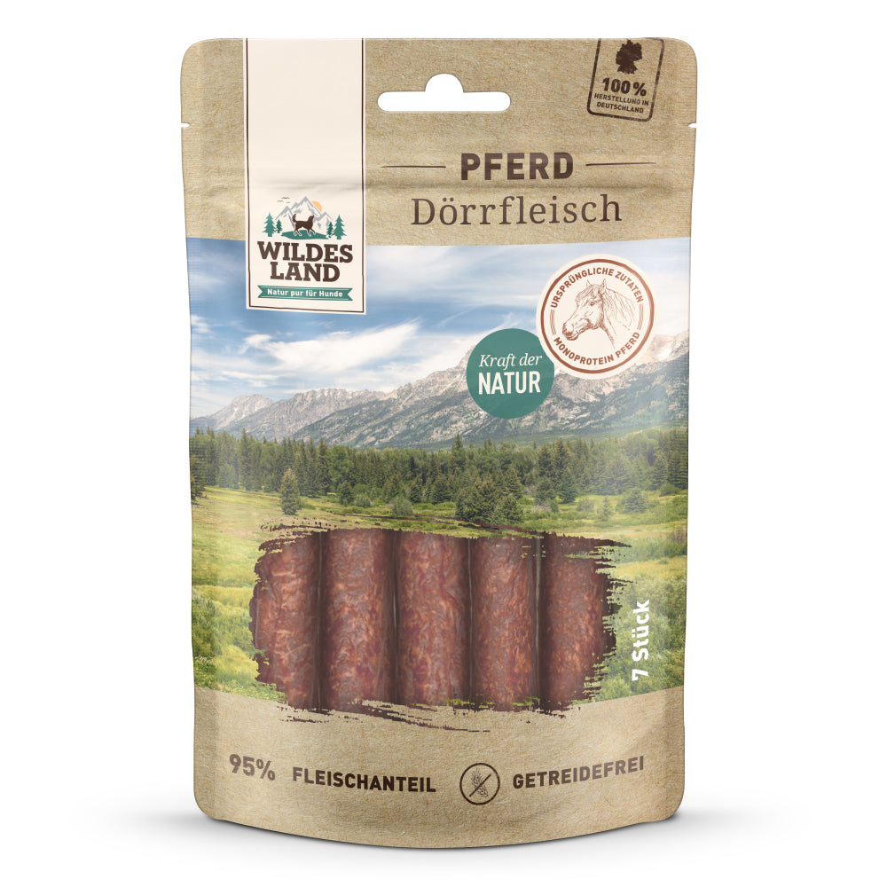 Wildes Land Dörrfleisch Pferd 7 stk