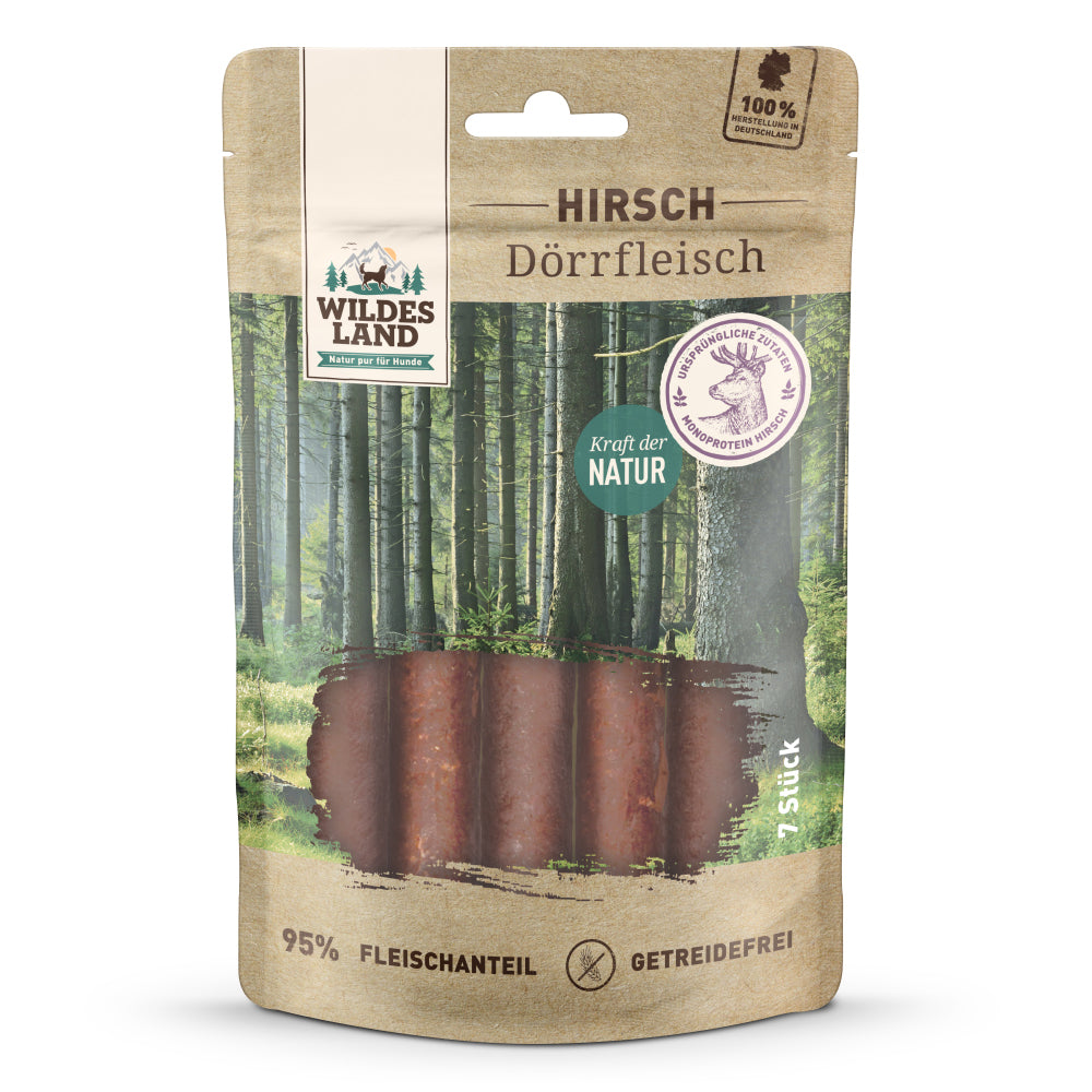 Wildes Land Dörrfleisch Hirsch 7 stk