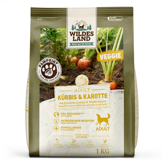 Wildes Land PawPrint Trockenfutter Veggie 1 kg