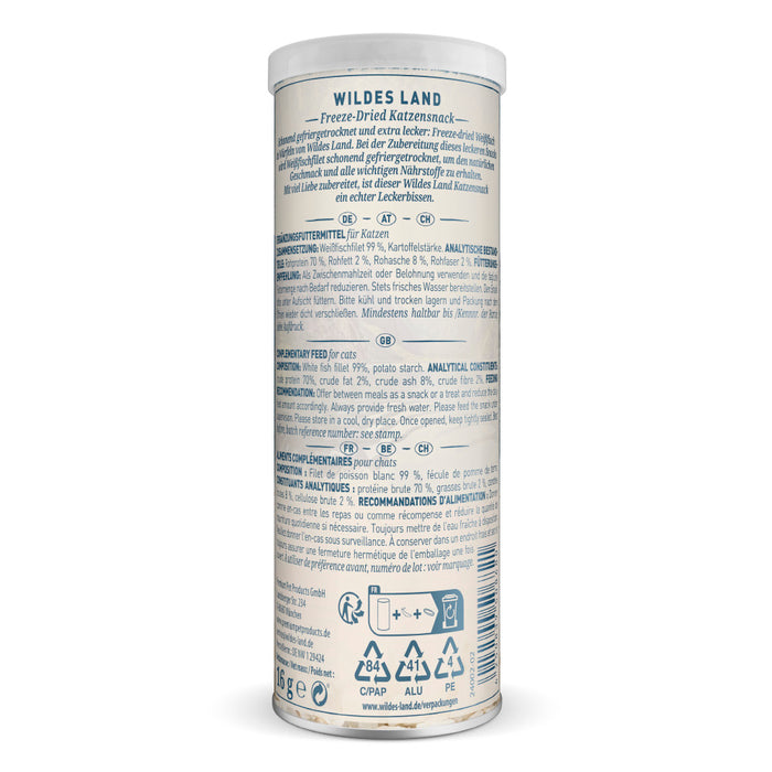 Wildes Land Freeze Dried Weißfisch Katzensnack 16g