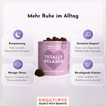 DOGGYLOVE Funktionale pflanzliche Hundesnacks - "Totally Relaxed" 330 g